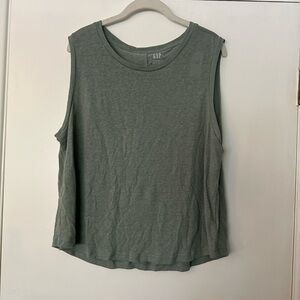 GAP Charcoal Gray Linen Blend Tank